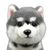 Lilizzhoumax Плюшевая игрушка Собака Аляски, Реалистичная мягкая собака, Супермягкая плюшевая игрушка для девочек, детей, домашнего декора (Серый, 11 дюймов), Средняя