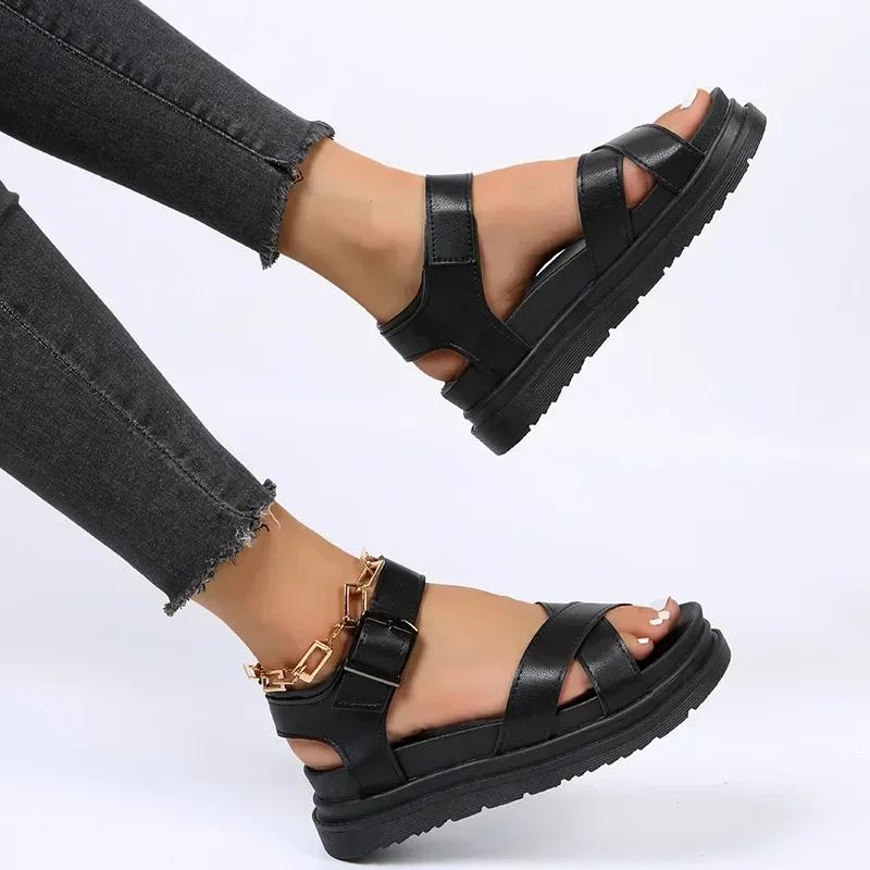 2025New Women Gladiator Sandals  Summer Platform Sandals Buckle Strap Casual Shoes  Plus Size  Europe