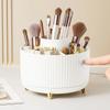 360°Rotating Desktop Makeup Brushes Organizer Cosmetic Storage Box Portable Lipstick Holder Skincare Pen Organizer Stand