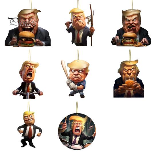 1/9 шт. Рождественский орнамент Трампа, акриловое украшение для рождественской елки, забавные аксессуары для автомобиля Трампа для сторонников Трампа, декор для офиса и дома