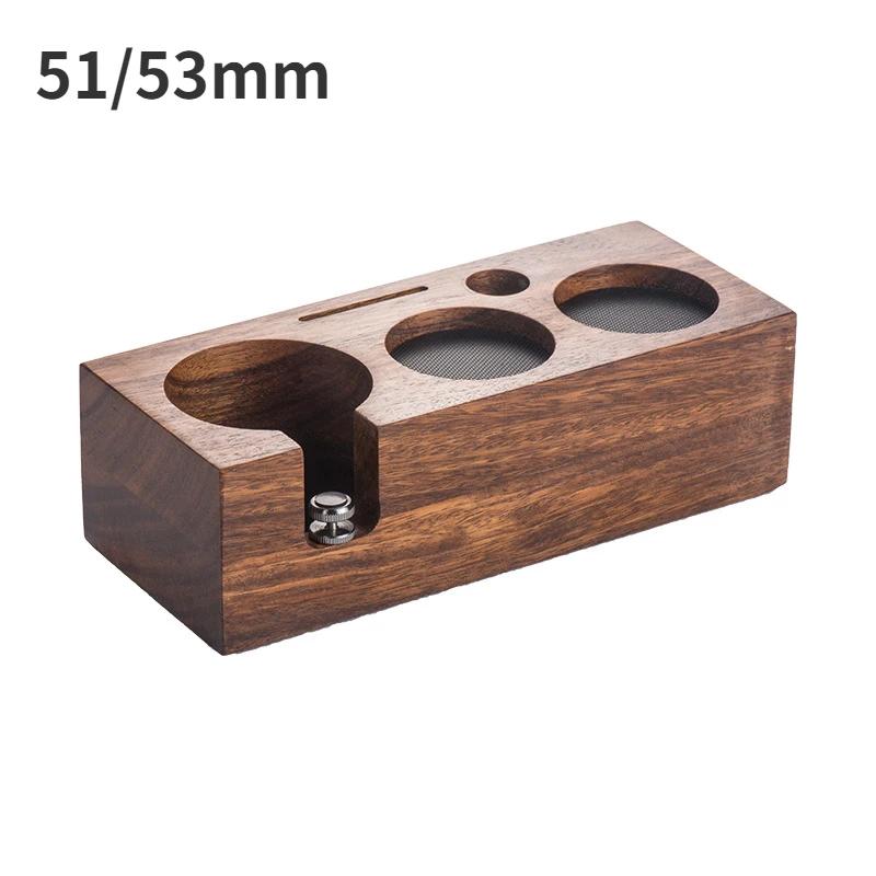 Coffee Tamper Station Stand Wooden Non-slip Espresso Portafilter Holder Coffee Brush Filter Storage Stand Barista Accessories