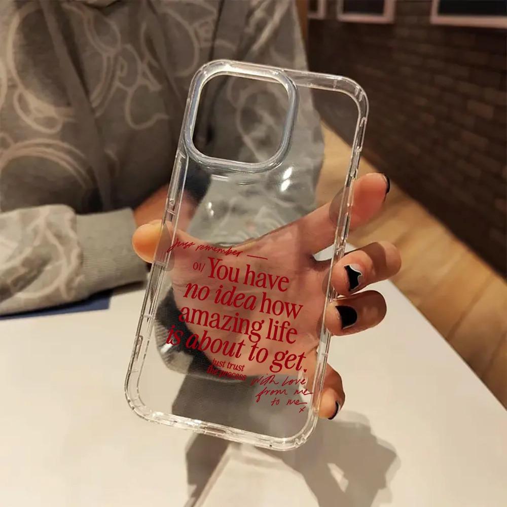 Красная Валентинка Цитата Эстетичный Христианский Прозрачный Чехол для iPhone 17 Pro Max Чехлы iPhone 16 11 12 13 14 15 7 8 Plus XS XR X