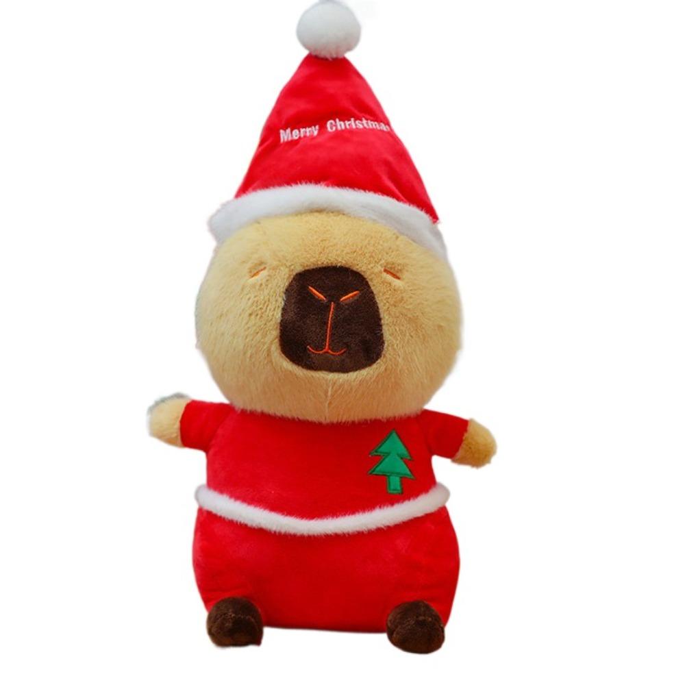 Merry Christmas Capybara Plush Doll Elk Capybara Fluffty Doll Capybara Plush Toy  Birthday Gift