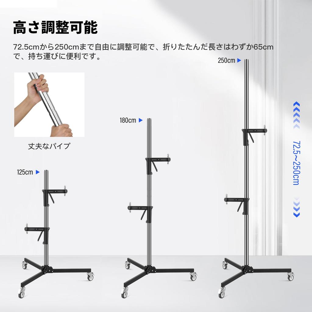 SOONPHO Heavy Duty Light Light Load Capacity Light Foldable Stainless Load Capacity Adjustable from To Compatible with Cloud Video Boom Qualified