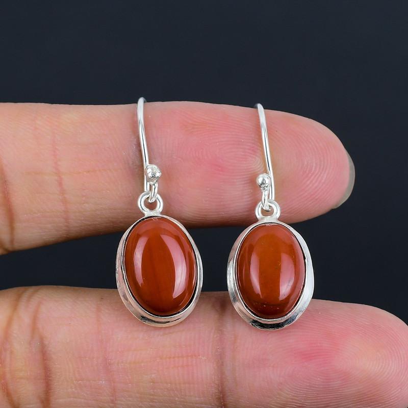 Натуральный красный оникс серьги-капли 925 стерлинговое серебро ручной работы серьги легкие серьги ручной работы подарок для лучшей девушки подарок для нее на День благодарения