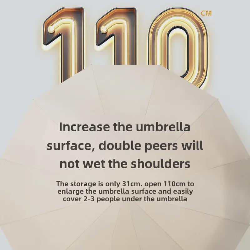 72-Bone Automatic Reverse Folding Umbrella - Oversized, Dual-use for Sun and Rain, Unisex