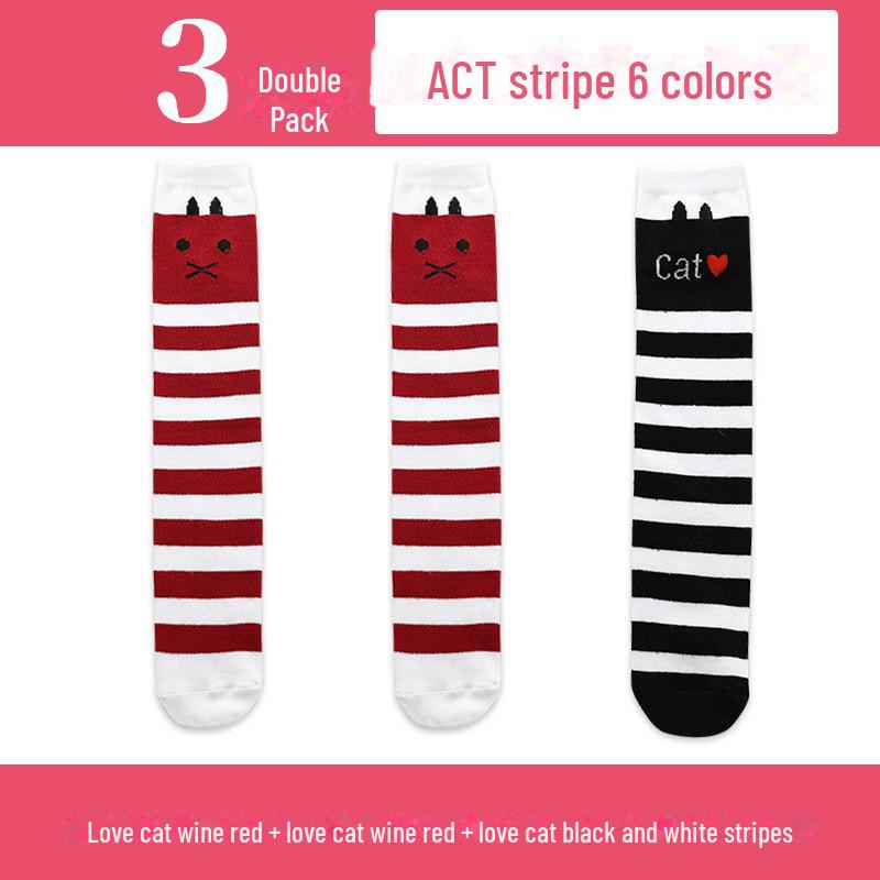 Весенние и осенние гольфы для девочек с милым рисунком - гольфы средней длины для детей и младенцев