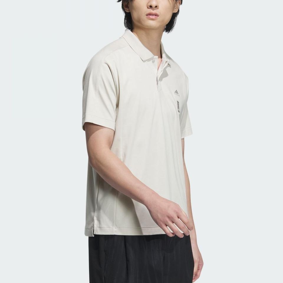 Adidas Сплошной цвет, повседневная тренировочная рубашка-поло с короткими рукавами, мужские топы, бежевый JE6666