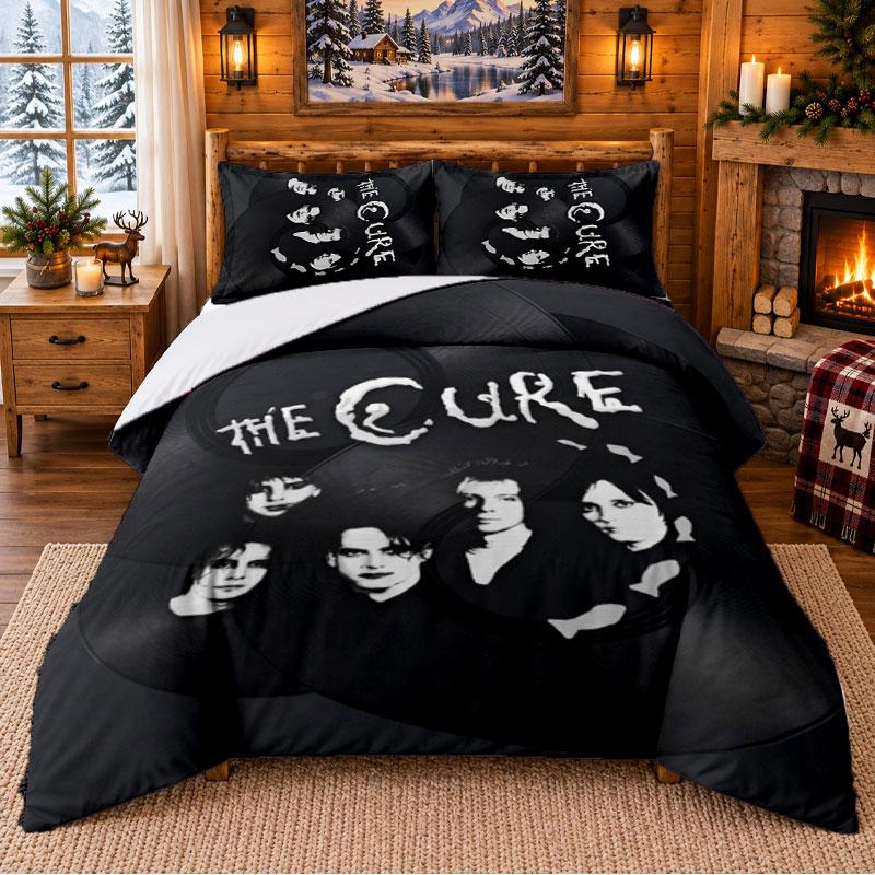 Printed 3Pcs Bedding Set The Cure Pattern Bed Sheet Pillowcase For Bedroom Decor