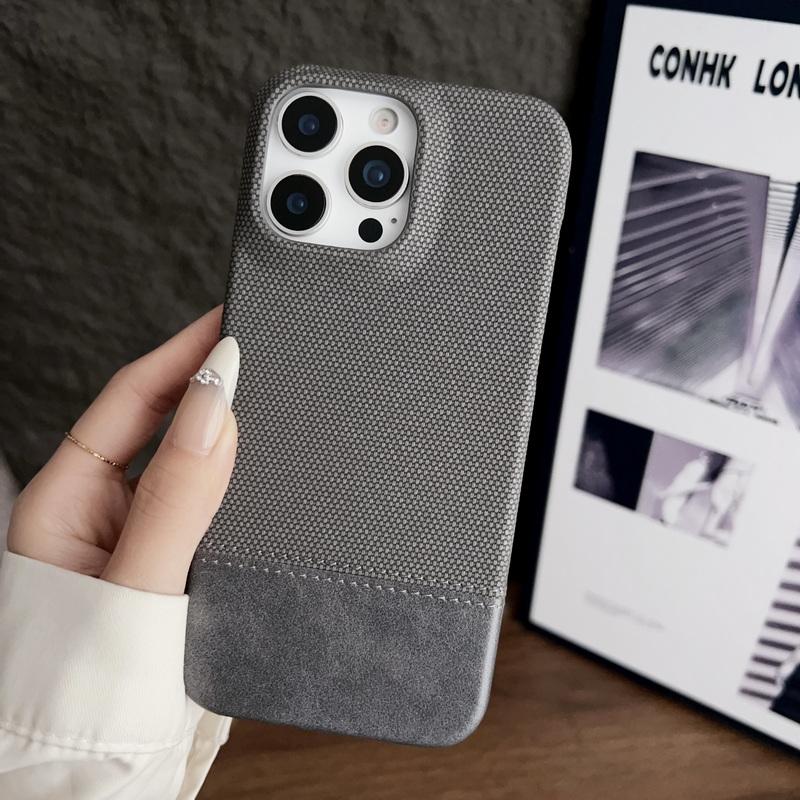 Для iPhone 16 Pro Max 15 Pro 14 Plus 13 12 Чехол-накладка Роскошная кожаная вставка Жесткий ПК Ударопрочный Тонкий чехол для телефона