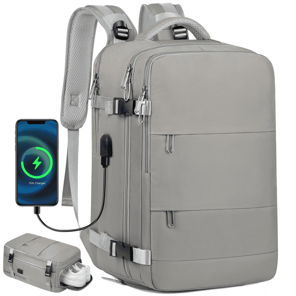 Дорожный рюкзак для женщин и мужчин, ручная кладь с портом для зарядки USB и отделением для обуви, сумка медсестры, рюкзак для выходных, бизнеса, походов