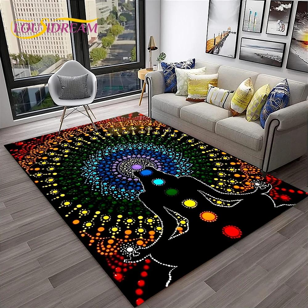 Naturalize Yoga Meditation Rainbow 7 Chakra Soft Carpet Rug для дома, гостиной, спальни, дивана, коврика для двери, декора, нескользящий напольный коврик