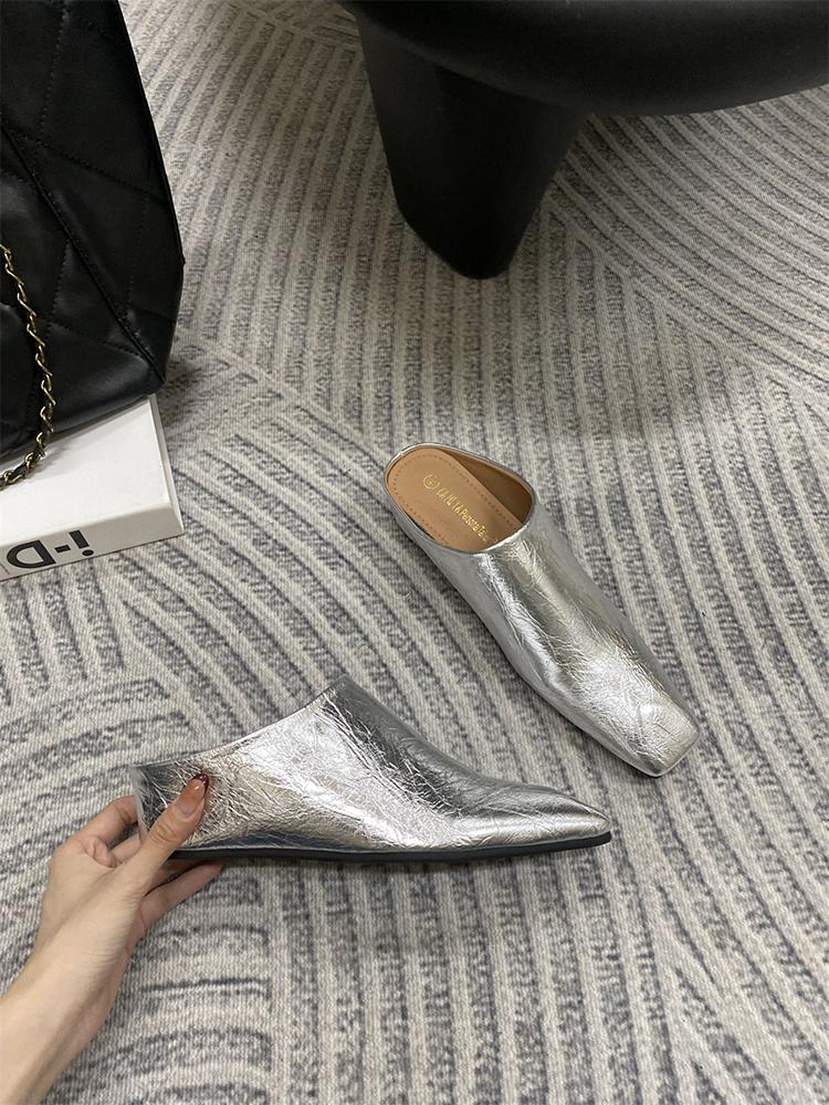 Модная Новая Обувь Клинья Слайды Тапочки Туфли Для Женщин 2025 Мода Острый Носок Женские Туфли на Высоком Каблуке Лодочки Тапочки Обувь Женские Мюли