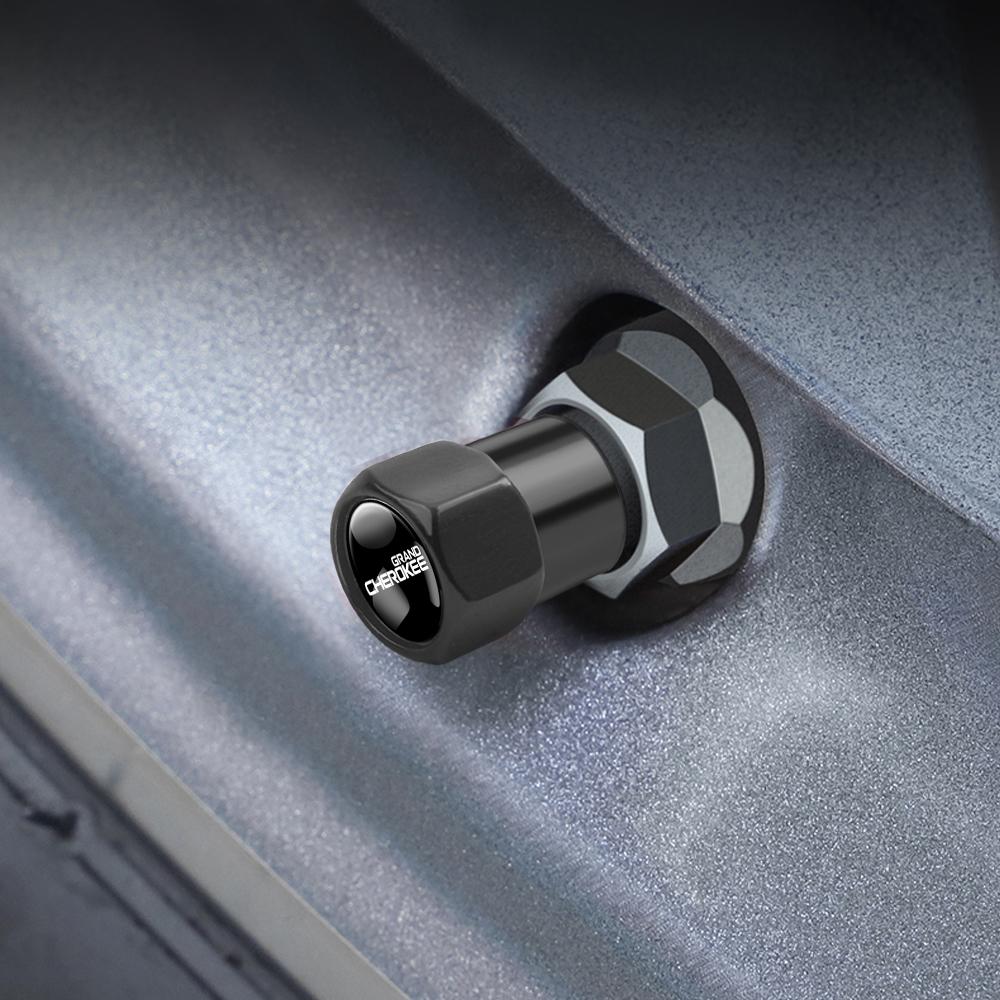 4PCS Car Wheel Tire Valve Stem Cover Tyre Valve Caps for Jeep Renegade Compass Grand Cherokee Wrangler CJ JK Rubicon Patriot LVCZN1