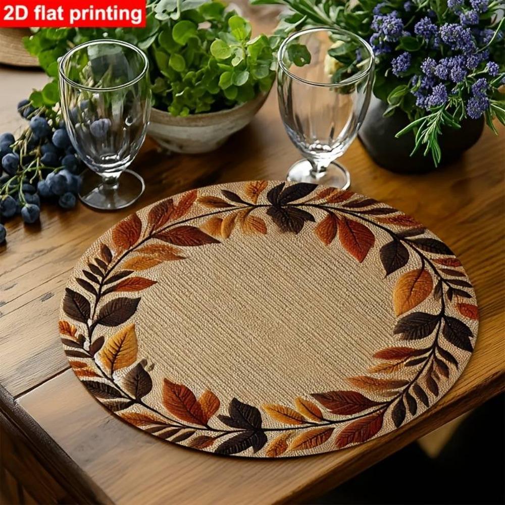 6PCS Anti-scald Round Placemat Heat Insulation Dining Mat Creative Coffee Cup Mats Kitchen