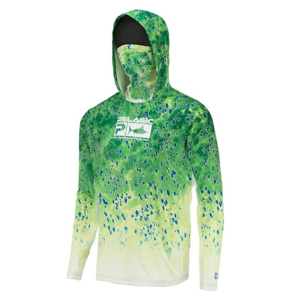 PELAGIC camouflage fishing suit for men and women long-sleeved mask hoodie sun protection breathable fishing suit can be