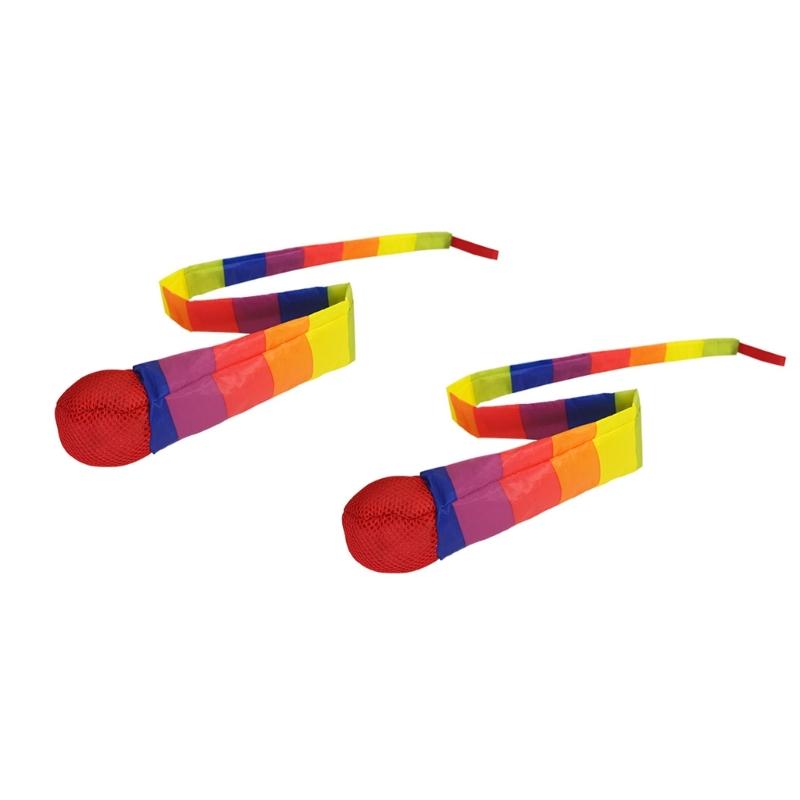 Rainbows Comets Ball Soft Tail Throwing Receiving Ball Cheerleading Streamers Ball For Kid Sensory Training And Team Game