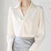 Fashion Blouses Shirts Long Sleeve Turn Down Collar Office Lady Black White Chiffon Blouse Shirt Women Tops J748