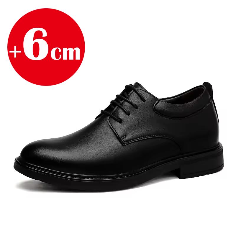 Офисные деловые туфли мужские, увеличивающие внутреннюю высоту на 6/8 см, простые черные мужские туфли на толстой подошве из натуральной кожи, повседневные туфли