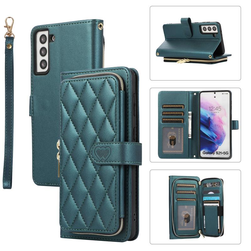 Кожаный чехол-кошелек с ремешком на молнии для iPhone 15 Ultra 14 Plus 13 для Samsung Galaxy A54 A14 A53 A13 Note 20 S23 S22 S21, откидная крышка с веревкой на запястье
