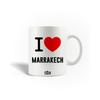 Керамическая кружка - Я люблю Марракеш - 30cl - Белая - Подходит для мытья в посудомоечной машине - Круглая