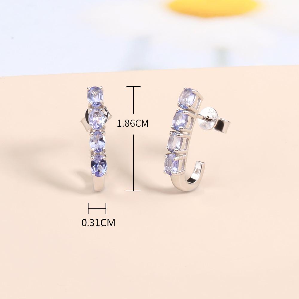 Натуральный синий танзанит, драгоценный камень, ювелирный комплект, серьги из стерлингового серебра 925 пробы, кольцо, изысканные украшения для женщин, подарок маме