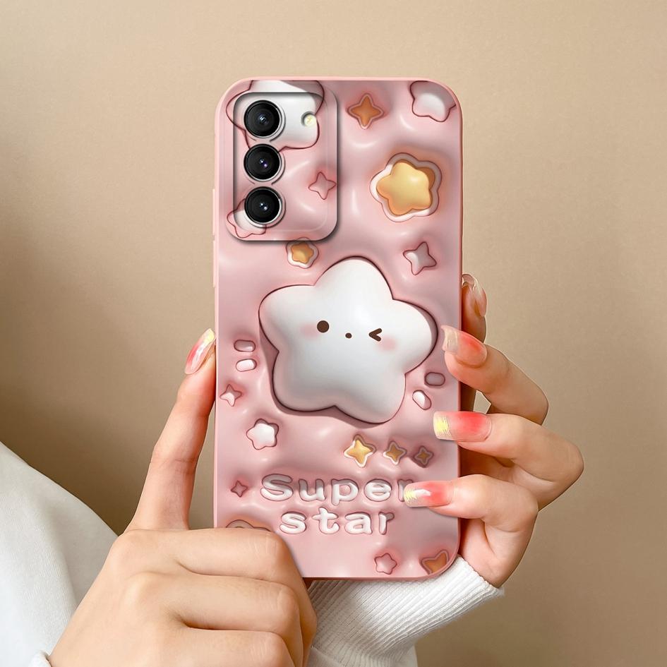 Phone Case For Samsung S21 S20 FE M13 M14 M32 Note 20 M53 Back Cover Pretty Flower Coloured Drawing Shockproof Soft Silicone Housing Capas For Samsung