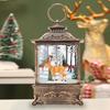 Рождественский фонарь с ретро-рамкой и встроенной елкой, снеговиком, оленем, статуэтка, работающая от батареек, ночник, настольное украшение