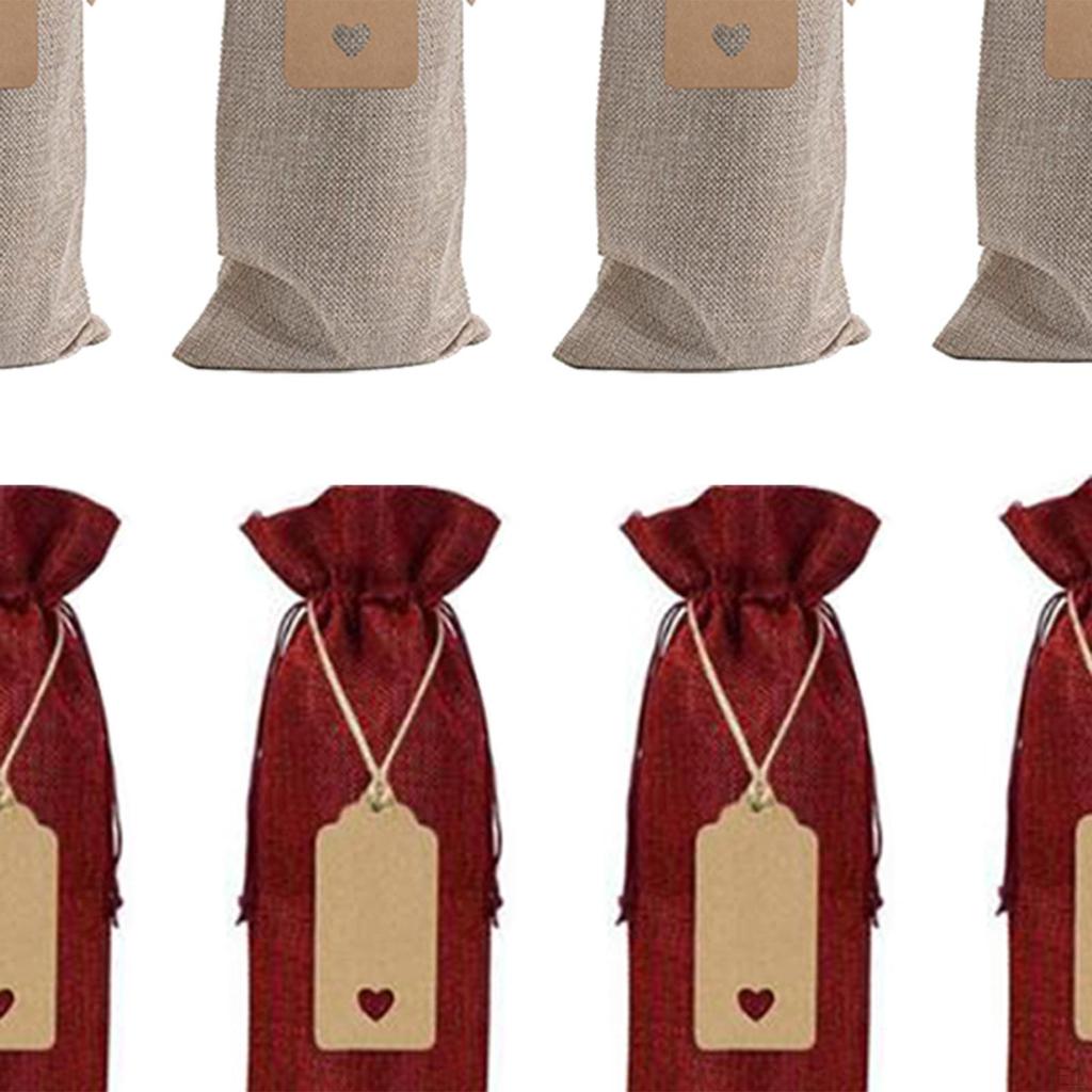 12 шт. мешков для вина из мешковины, подарочные принадлежности с бирками, подарочная сумка для бутылок, для дома