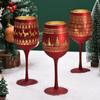 Elk Snowflake Goblet Christmas Red Wine Glass Cups Egg Cups Electroplating Engraving Champagne Glass Christmas Party Bar Glass