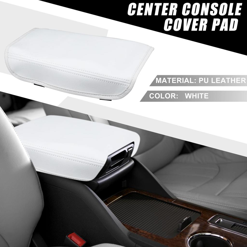 ABSOPRO Car Center Console Waterproof Armrest Seat Box Cover for Hyundai Tucson 2022 White Pad, 2023,