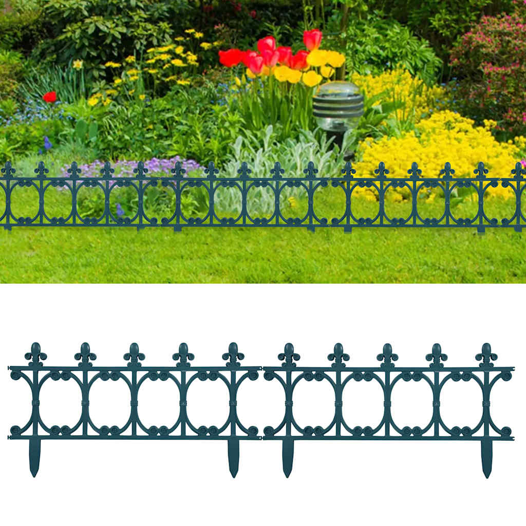 Lawn Edging 16 pcs Green 10 m PP