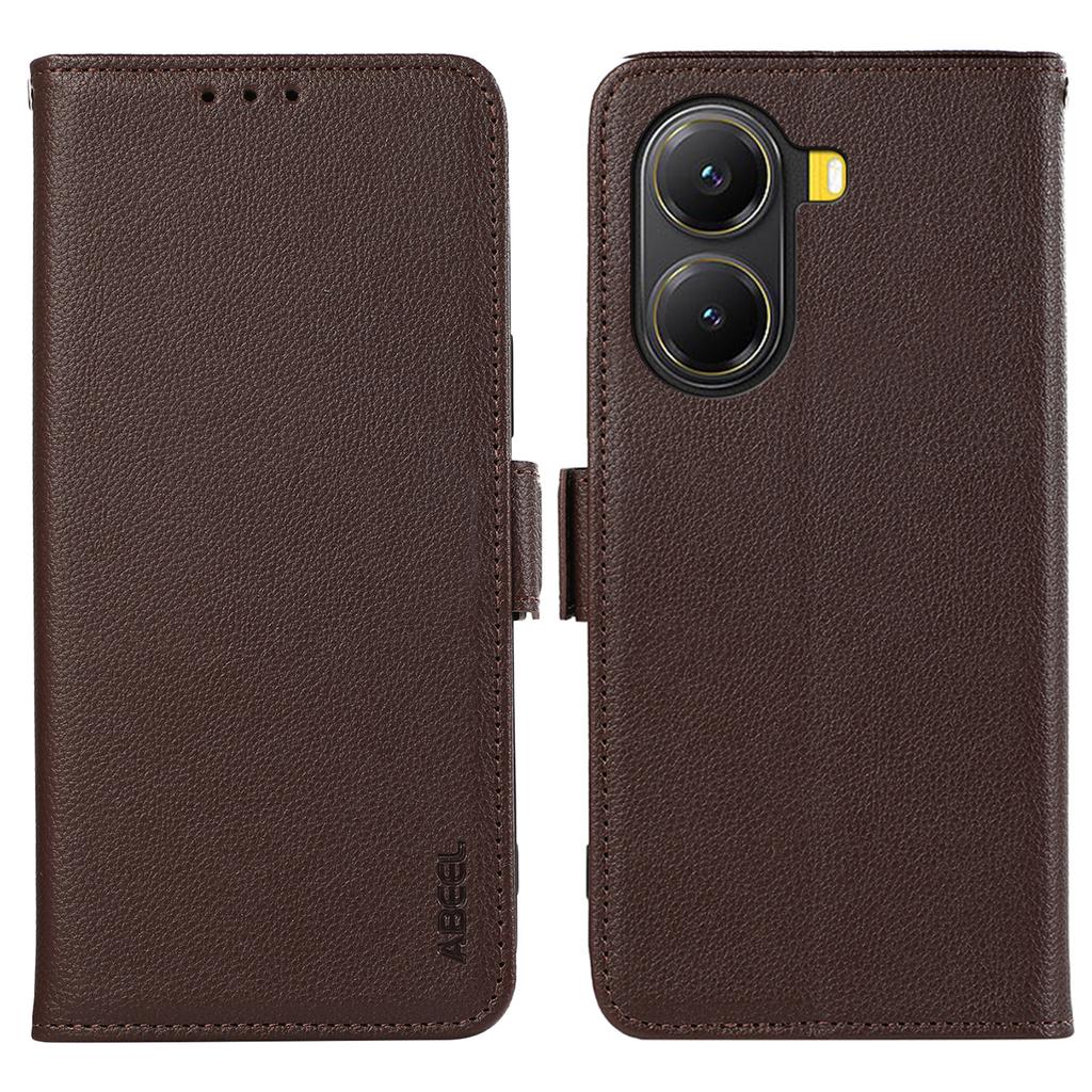 ABEEL For Xiaomi Poco X7 Pro 5G/Redmi Turbo 4 5G Case Litchi Texture Leather RFID Blocking Phone Cover