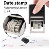 Stationery DIY Square Ink Date Stamp Multicolor English Seals Plastic