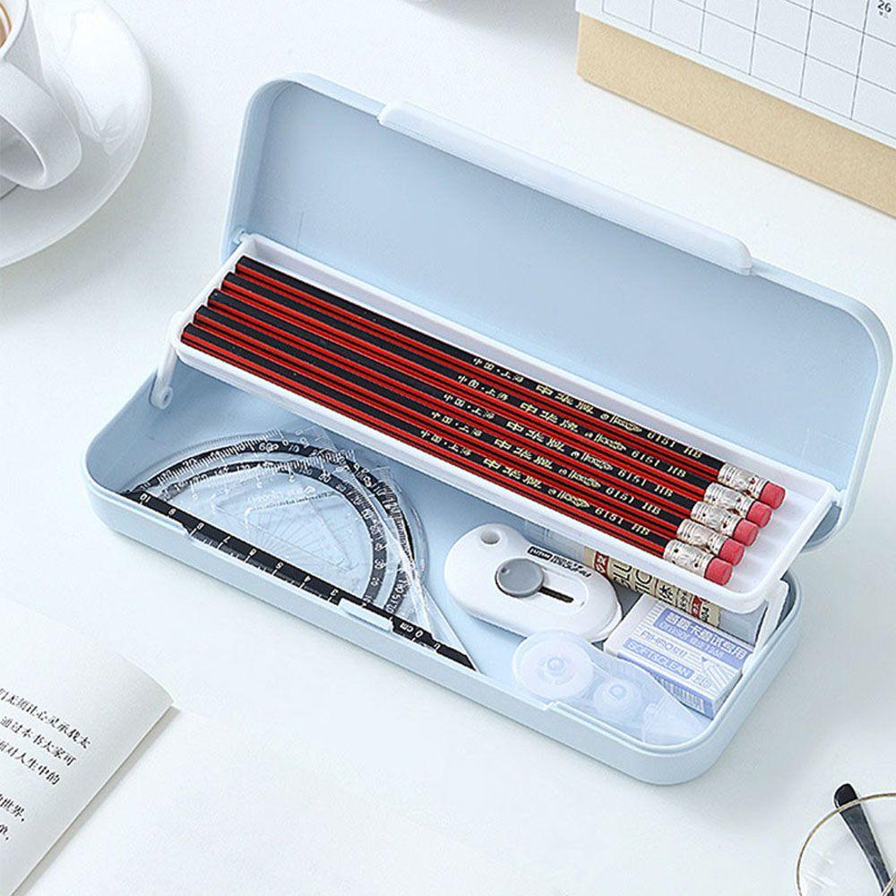 Supplies Large Capacity Macaron Color Pencil Box Pen Case Stationery Case Double Layer Pencil Case