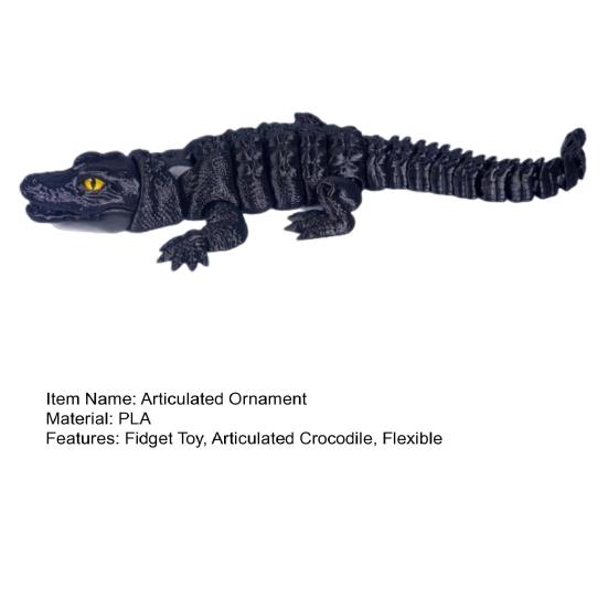 3D Printed Crocodile Articulated Animal Ornament Flexible Reptile Crocodile Fidget Toy