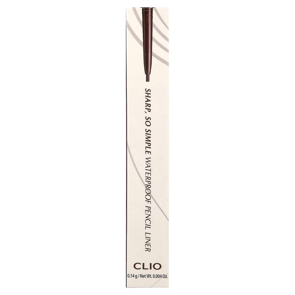 Clio Водостойкий карандаш для глаз Sharp, So Simple, 02 Коричневый, 0,14 г (0,004 унции)