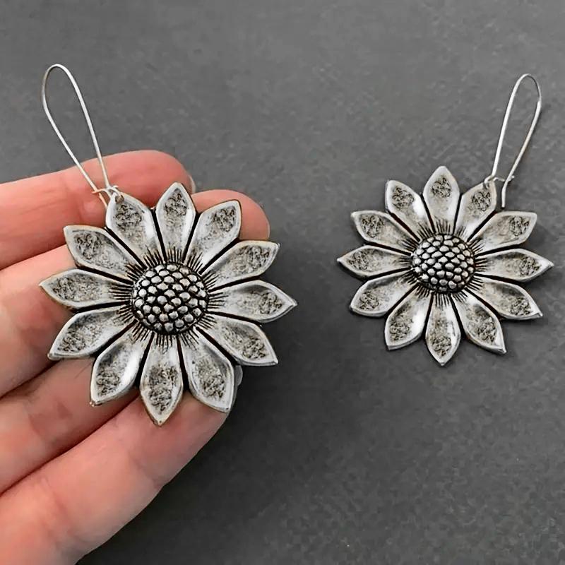 Нежные серьги-подвески в виде подсолнуха Хуэйтань, женские украшения на годовщину, изысканные цветочные аксессуары в металлическом стиле для женщин