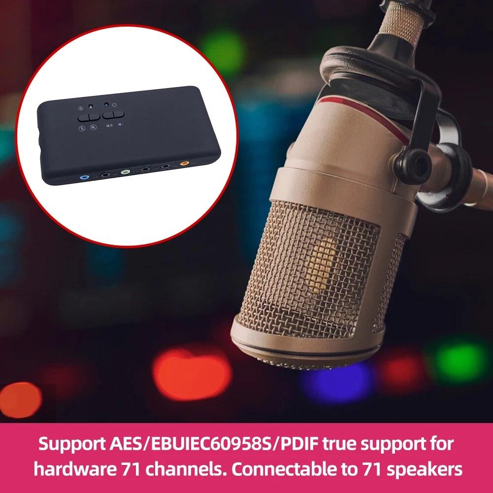 7.1 USB внешняя стереозвуковая карта Звуковая карта USB 2.0 с 2 микрофонными головками SPDIF 8-канальный выход ЦАП для домашних настольных динамиков