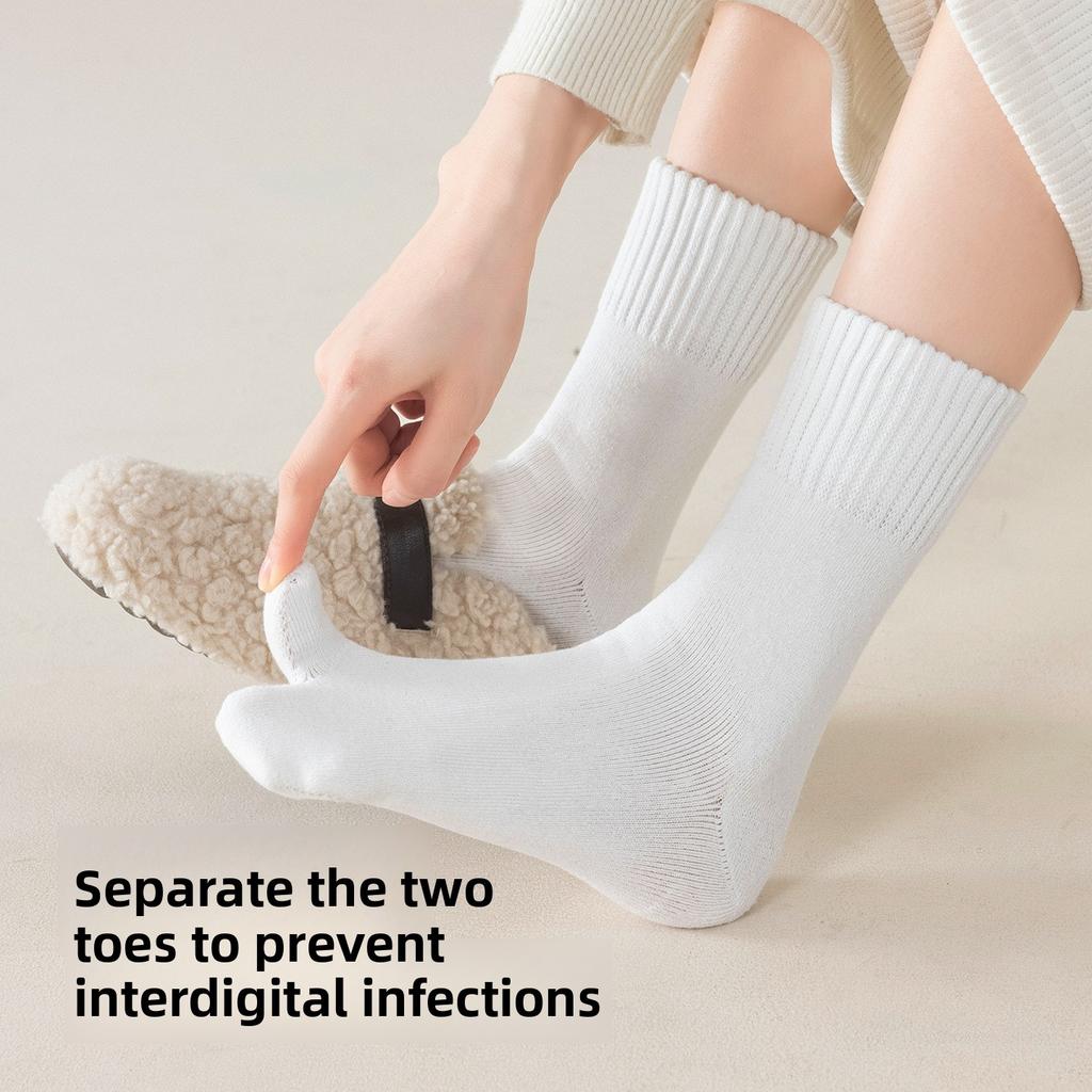Two-toed Sock Children's Winter and Autumn Padded and Thickened Warm Extra-thick Thumb-separated Toe Socks Winter Long Socks