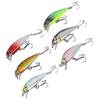 6pcs Fishing Lures Hard Bait Bass Crankbait 3D Fishing Eyes Minnow Lures with Treble Hook
