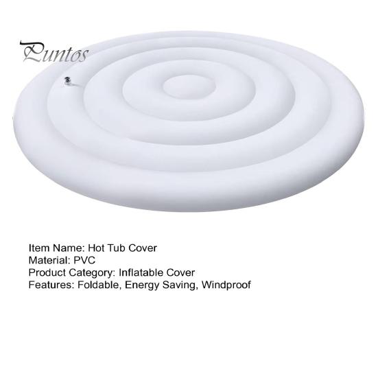 Надувная крышка для гидромассажной ванны 145 см. Складная энергосберегающая круглая крышка для гидромассажной ванны. Открытый спа-бассейн. Ветрозащитный термозащитный чехол от дождя и перелива.