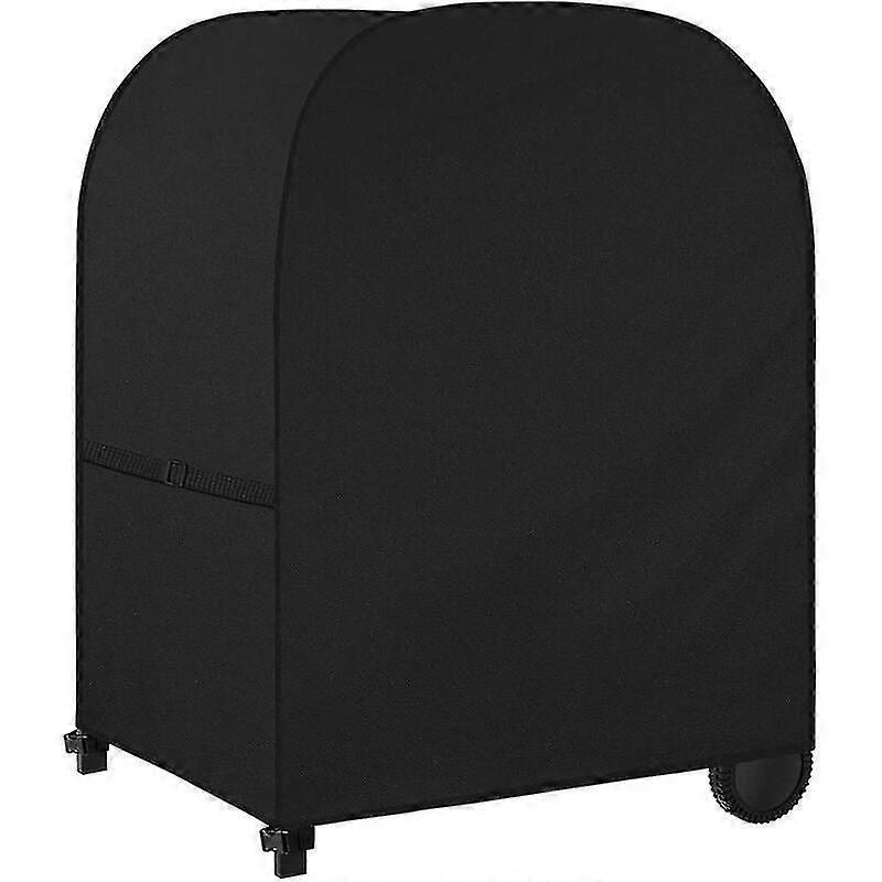 BBQ Grill Cover with Side Straps, Waterproof Grill Cover, Windproof, Anti-UV, Tear Resistant 420D Oxford Cloth BBQ Tarpaulin (105x50x103cm) - Black