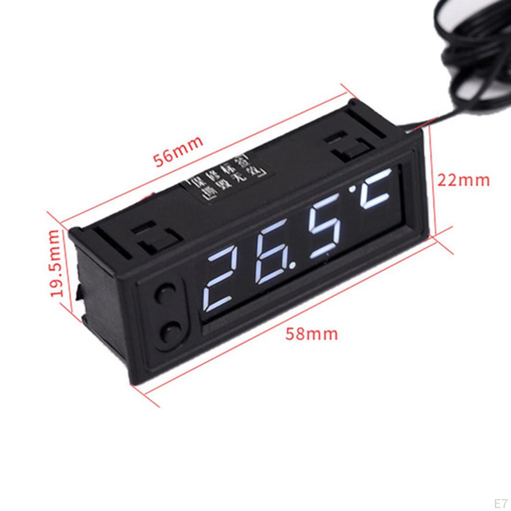 Automobile Car Clock Temperature Voltage Monitor Panel Meter LED Digital Display Compact Premium