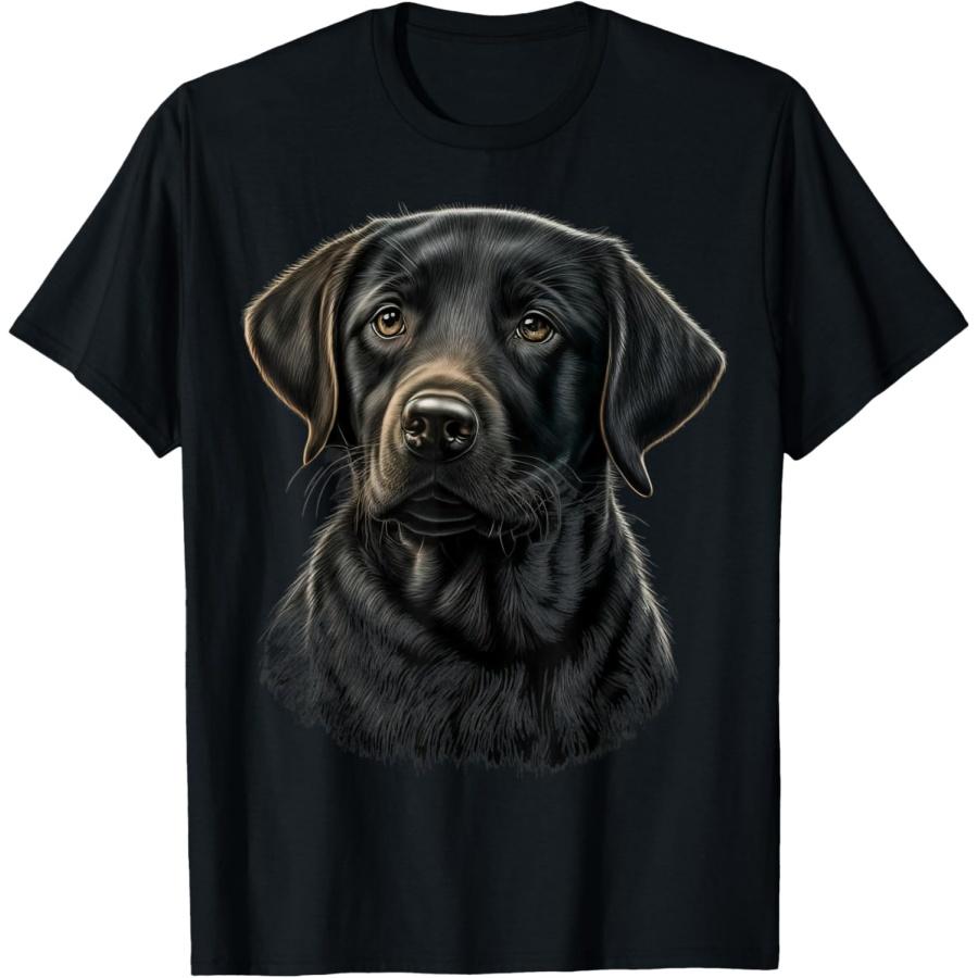 Cute Black Labrador Dog On Black Labrador Retriever Lover T-Shirt