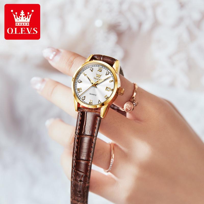 Женские водонепроницаемые кварцевые часы с двойным календарем, одобренные знаменитостями