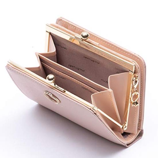 Складной кошелек из коровьей кожи с тиснением и тонкой брошью с бриллиантовым кольцом, милый JSLW0DS1 эксклюзивный розовый [Jill Stuart] [Eternal] с застежкой-бабочкой, кошелек,