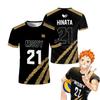 Summer Hinata Shoyo Black Jackal Volleyball Jersey T-shirt Haikyuu MSBY Anime Jerseys Print Tee Street Sports Oversized Kid Tops