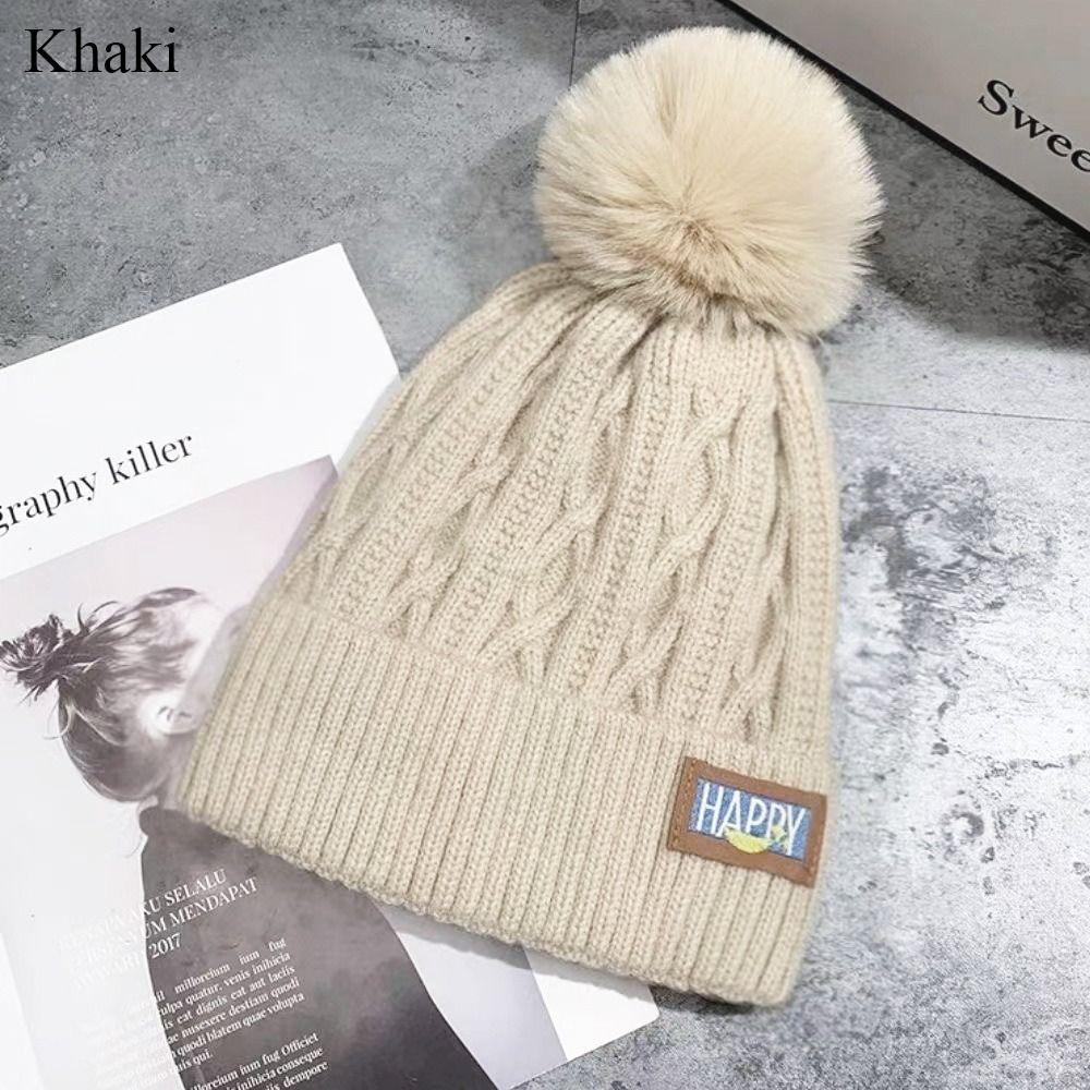 Сохраняйте тепло Вязаная шапка Утолщенная шапка-бини Стильная зимняя шапка для отдыха на природе