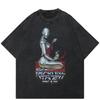 2024 Streetwear Female Robot Graphic Unisex T-Shirt Hipster Summer Short Sleeves T Shirt